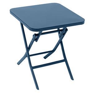 Table pliante en acier coloré Greensboro - 40 x 40 x H 45 cm - Indigo - HESPERIDE