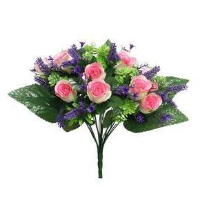 Bouquet de lavande et boutons de roses artificielles - H 43 cm - Différents coloris