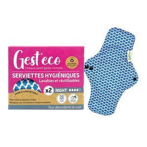 2 serviettes hygiéniques - Spécial Nuit (XL) - GEST'ECO