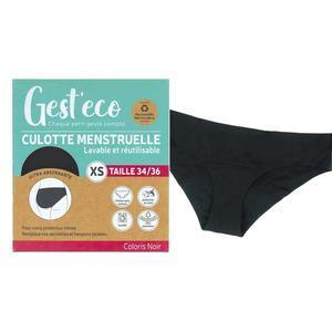 Culotte menstruelle - Taille XS (34/36) - Noir - GEST'ECO