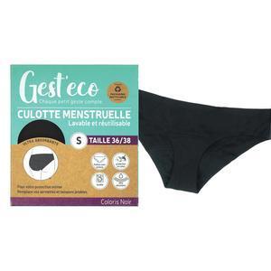 Culotte menstruelle - Taille S (36/38) - Noir - GEST'ECO