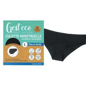Culotte menstruelle - Taille L (40/42) - Noir - GEST'ECO