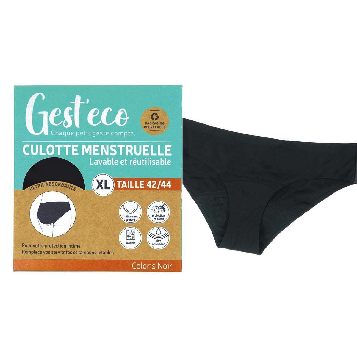 Culotte menstruelle - Taille XL (42/44) - Noir - GEST'ECO