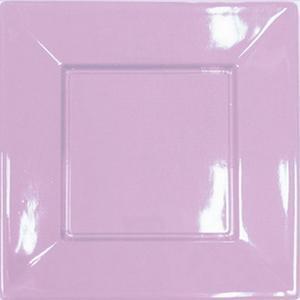 4 assiettes carrées jetables en plastique - 23 x 23 cm - Rose