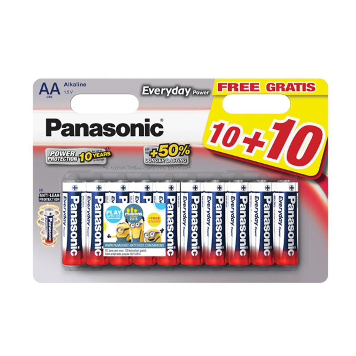 20 piles LR06 Everyday - PANASONIC