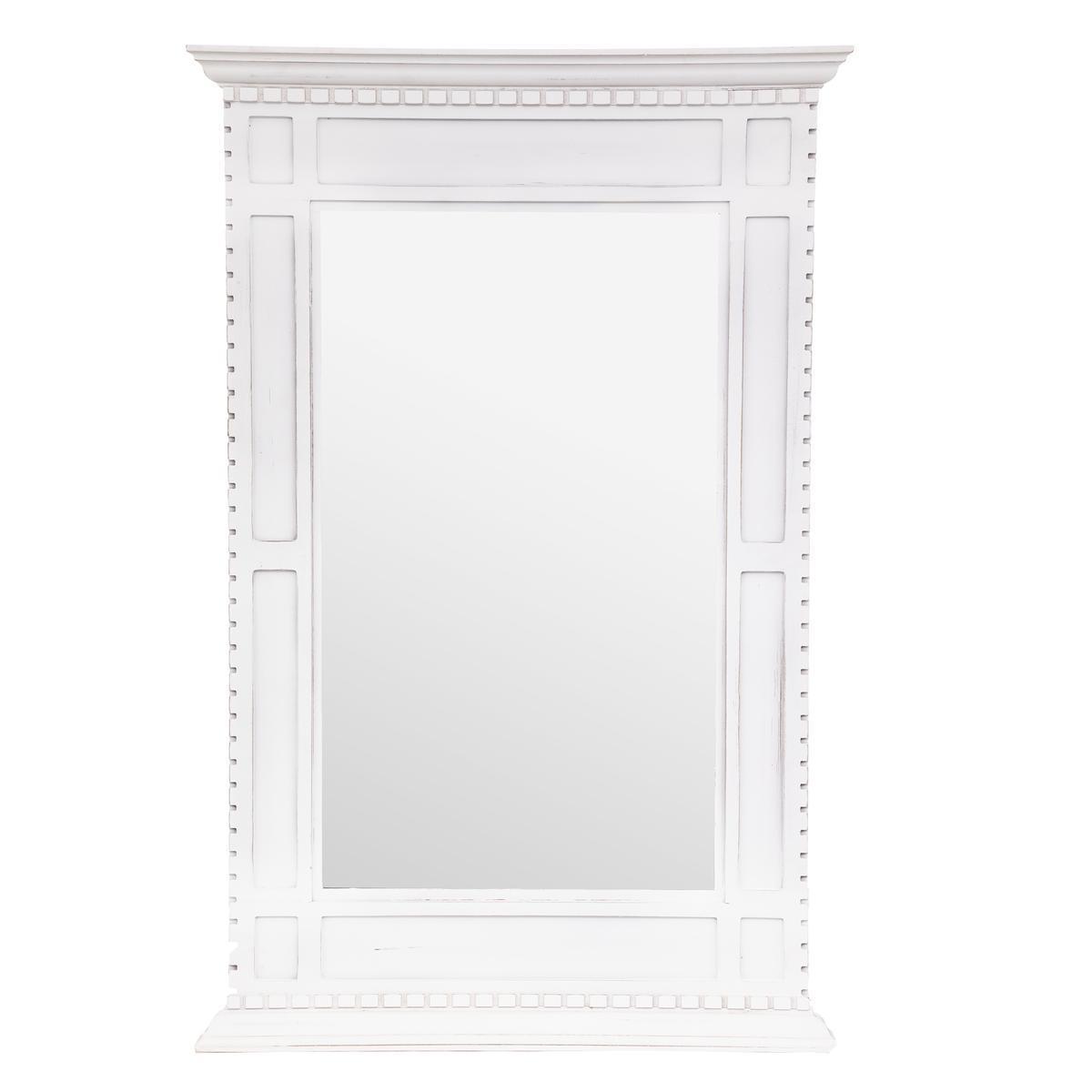 Miroir de cheminée - L 75 x H 115 cm - Blanc - ATMOSPHERA