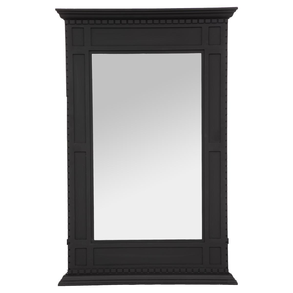 Miroir de cheminée - L 75 x H 115 cm - Noir - ATMOSPHERA