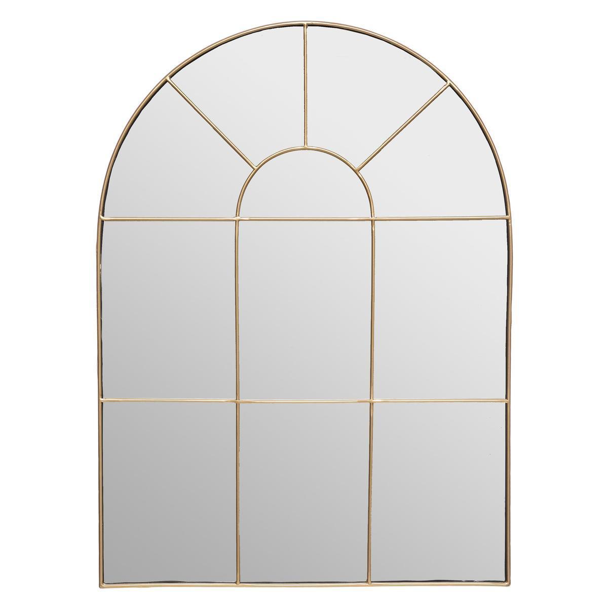 Miroir métallique doré Monica - L 54 x l 74 cm - Or - ATMOSPHERA