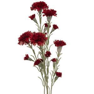 5 fleurs d'œillet sur tige - H. 68 cm - Rouge et blanc - ATMOSPHERA