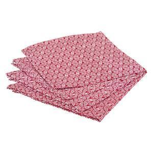 4 serviettes de table en tissu imprimées Olia - L. 40 x l. 40 cm - Rouge - ATMOSPHERA