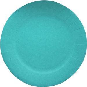 13 assiettes à dessert en carton - Ø 18 cm - Bleu vert