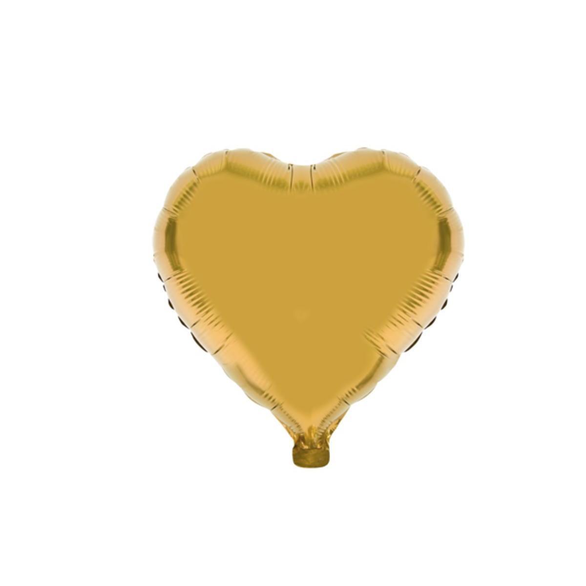 ballon uni metallise coeur  (49 cm x 49 cm) or
