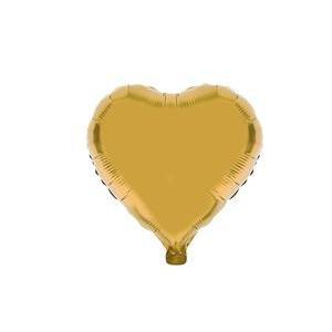 ballon uni metallise coeur  (49 cm x 49 cm) or