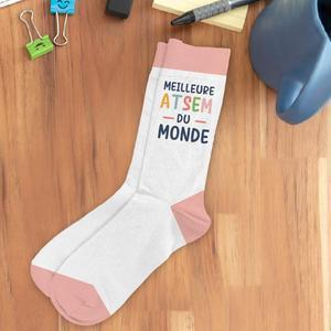 Chaussettes "Meilleure ATSEM" - 36-42 - Multicolore