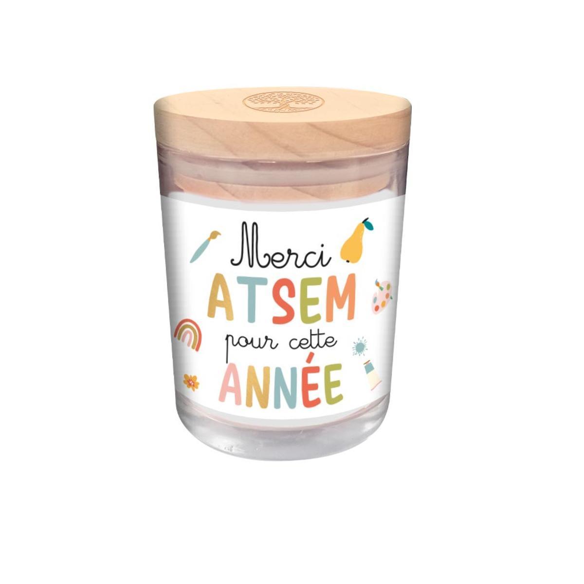 Bougie "Merci ATSEM" - 7 x H 9.2 cm