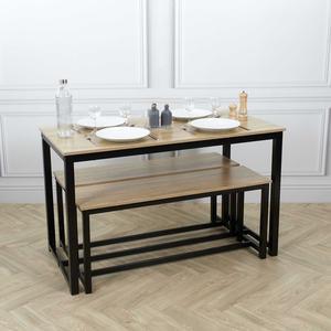 Table + 2 bancs Chelsea - 76 x L 120 cm - HOME DECO FACTORY