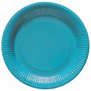 8 assiettes jetables en carton - ø 23 cm - Turquoise