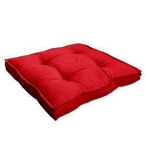 Coussin de sol - 50 x L 50 x H 6 cm - Rouge