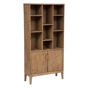 Bibliothèque 2 portes Sabor - L 95 x 35 x H 190 cm - Marron - ATMOSPHERA