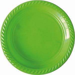 20 assiettes jetables en plastique - ø  22 cm - Vert