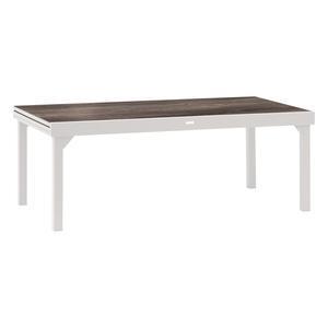 Table de jardin extensible Piazza - 12 personnes - Blanc, smoke - HESPERIDE