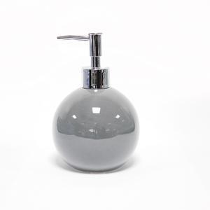 Distributeur de savon en céramique - H 16 cm - Gris clair