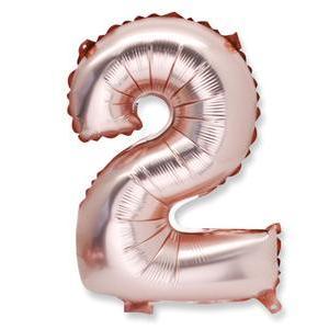 BALLON MYLAR 2 ROSE GOLD 36CM