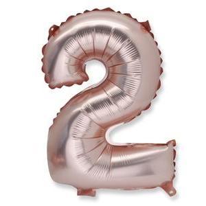 BALLON MYLAR 2 ROSE GOLD 86CM