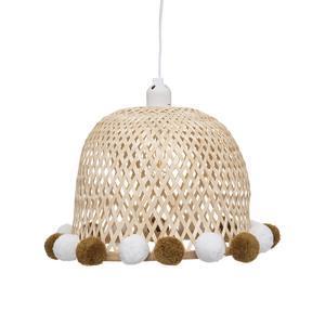 Suspension bambou pompons