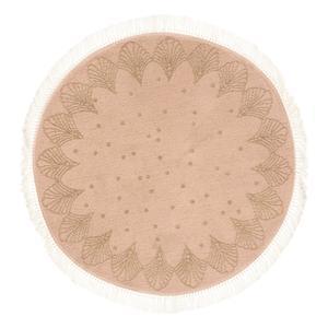 Tapis rosace jute et lurex