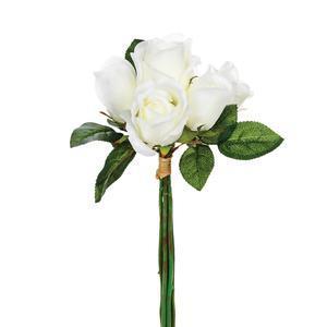 Bouquet 7 rose blanc h30