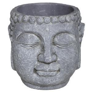 Pot bouddha ciment ass h17.5 pot bouddha ciment gris h17.5