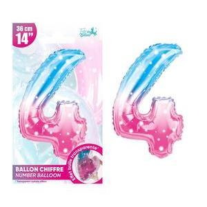 ballon metallique feerique chiffre 4