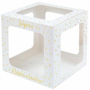 CUBE DECO ANNIV CARTON BLANC