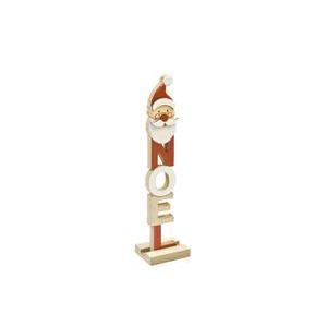 pere noel a lunette socle bois