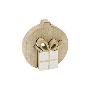 boule et paquet cadeau encastre en bois