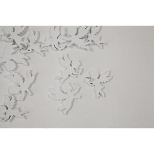 semis de table angelot en bois (x 15) blanc