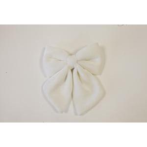 noeuden velours uni diam. 16 cm blanc