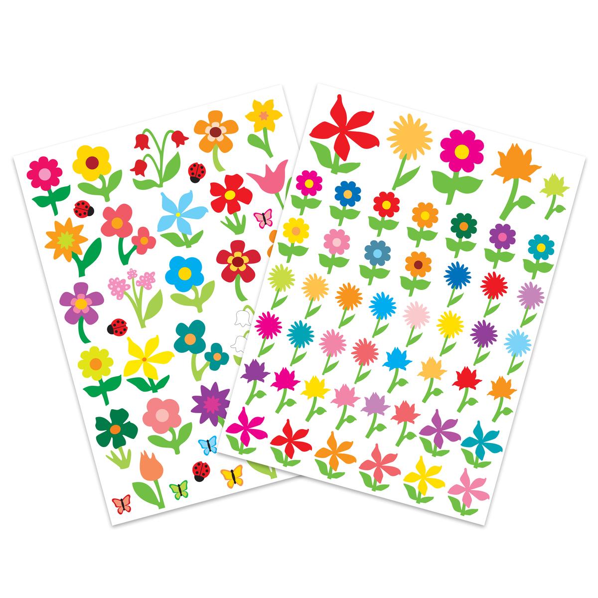 Gommettes fleurs, 1 à 4,5 cm x 87 pcs