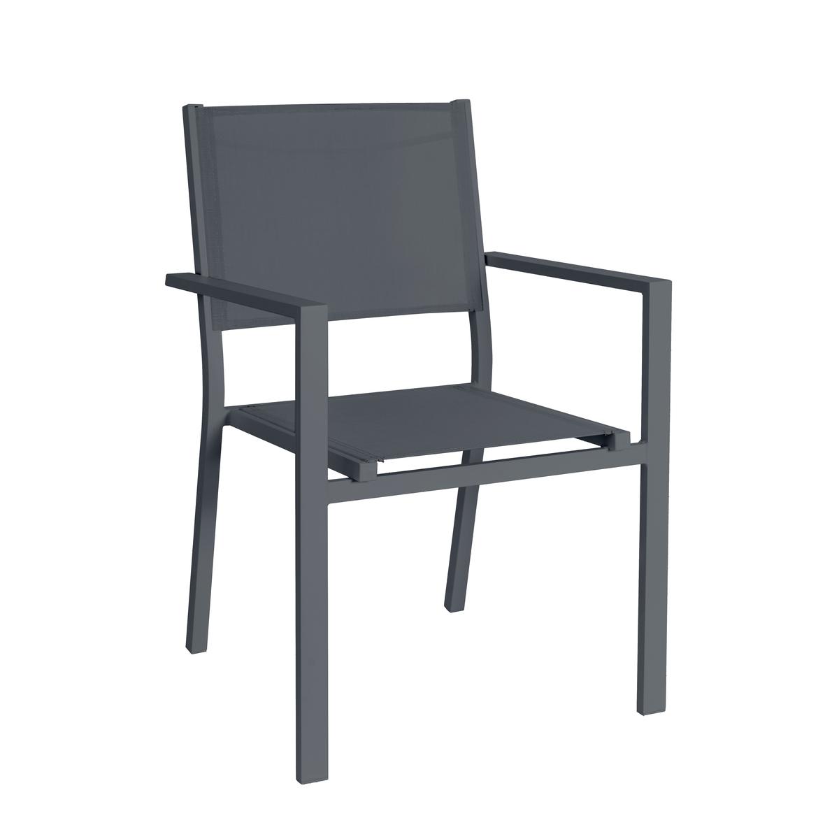 Fauteuil Goa - 56 x L 57 x H 87 cm - Gris - MOOREA