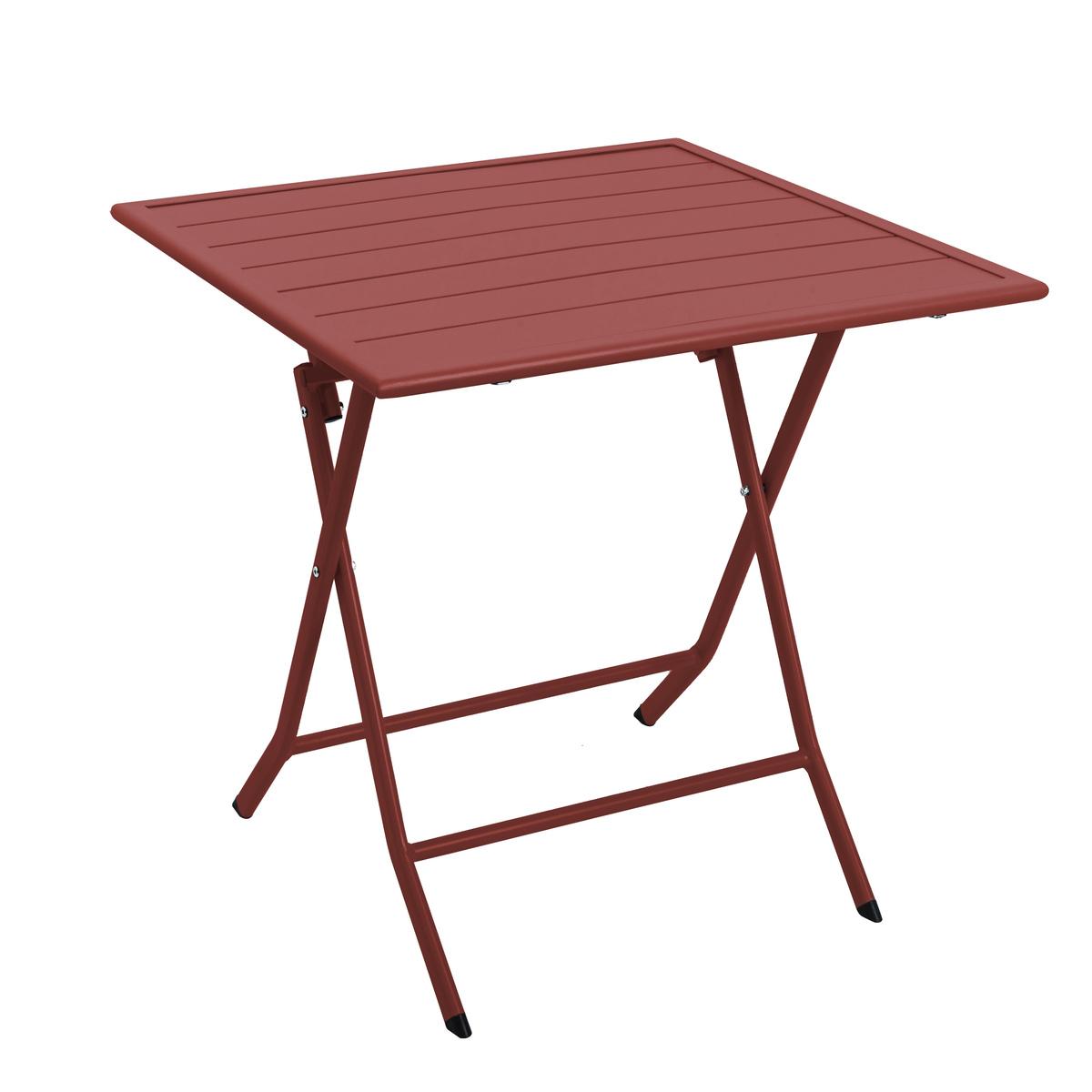 Table pliante carrée Step - 70 x L 70 x H 71 cm - Orange étrusque - MOOREA