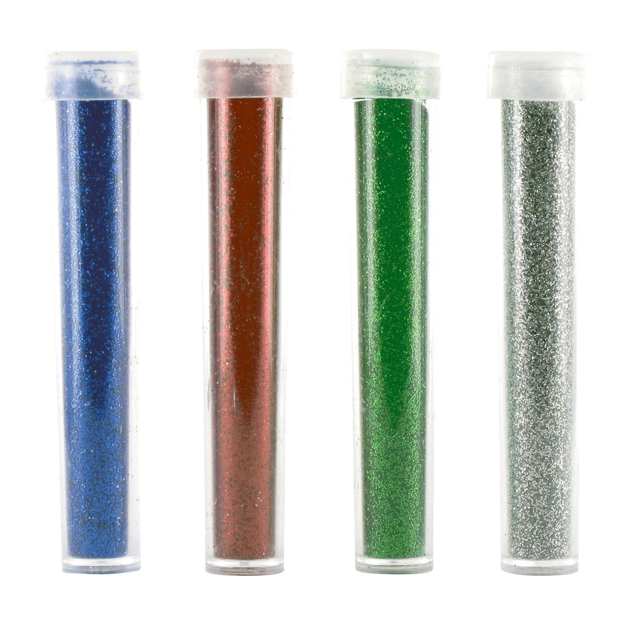 Paillettes diamantines tube couleurs assorties 3,5 g x 4 pcs