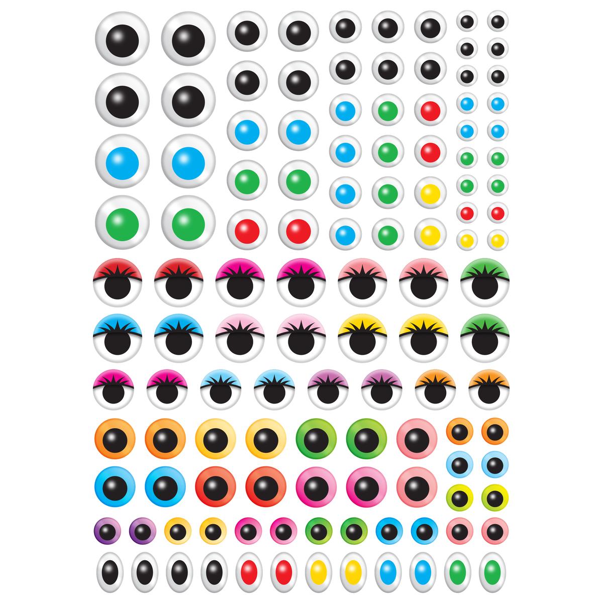 Gommettes yeux couleurs de 0,8 à 2 cm x 240 pcs