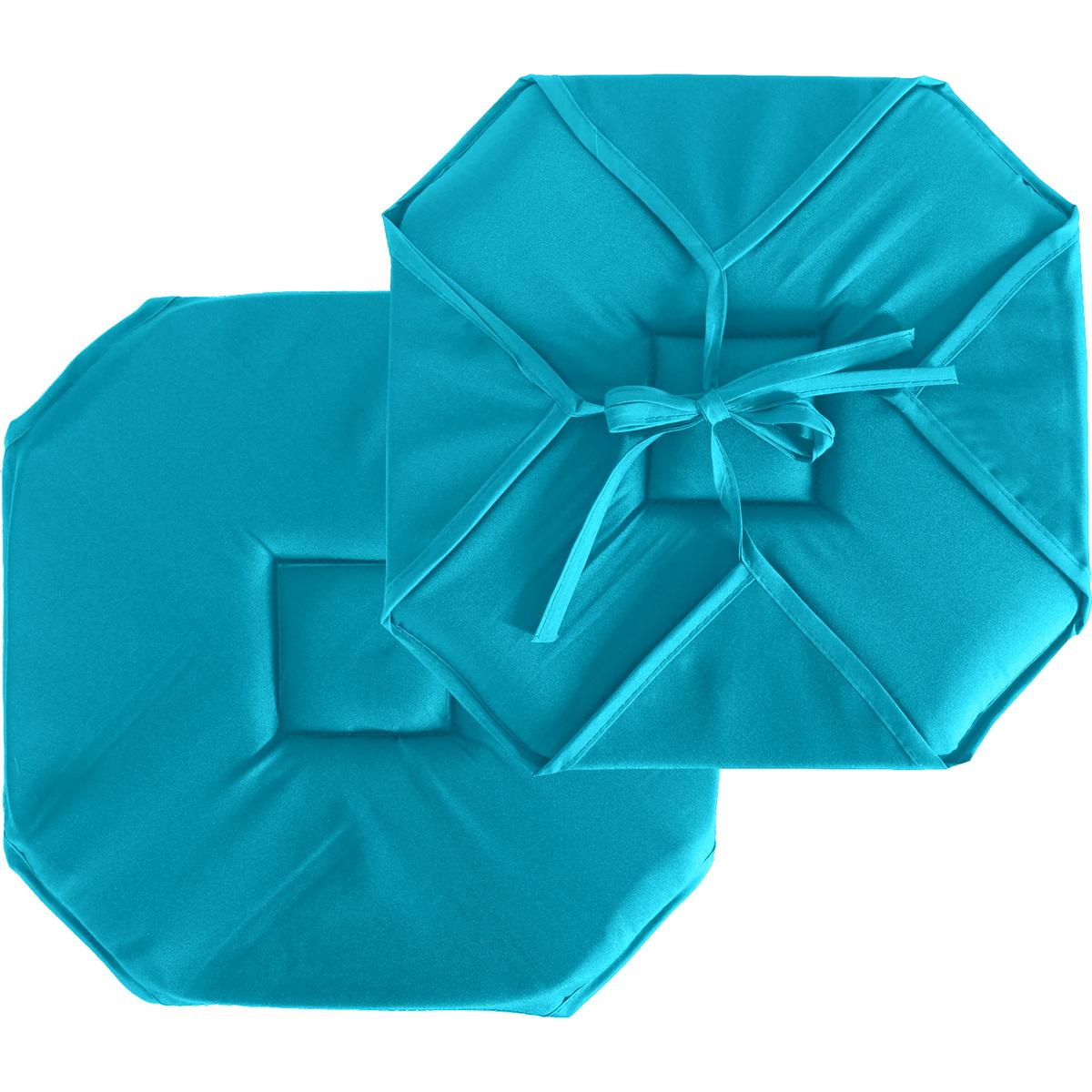 Galette de chaise - 100% polyester - 40 x 40 cm - Bleu