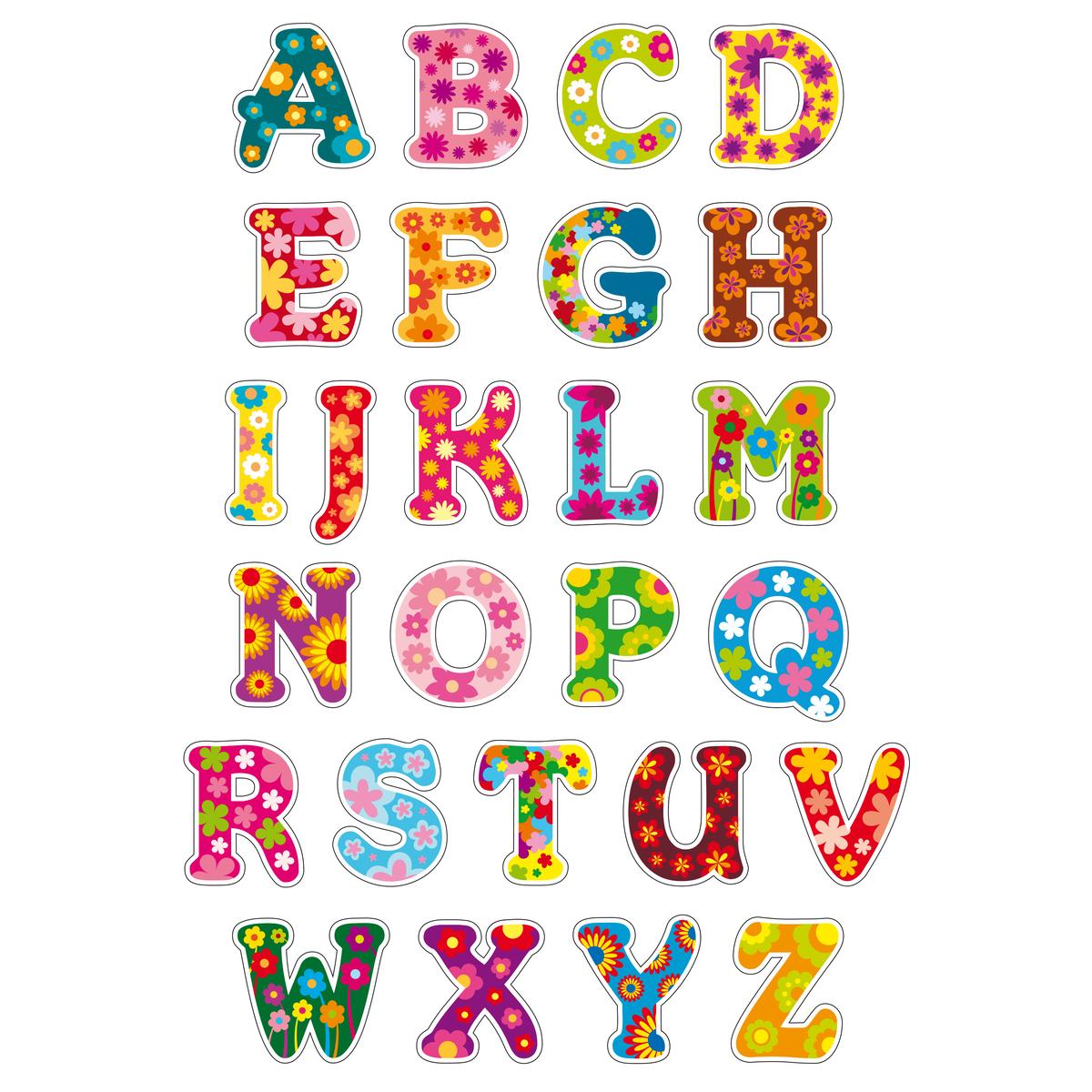 Gommettes alphabet 2, de 3 à 4 cm x 52 pcs