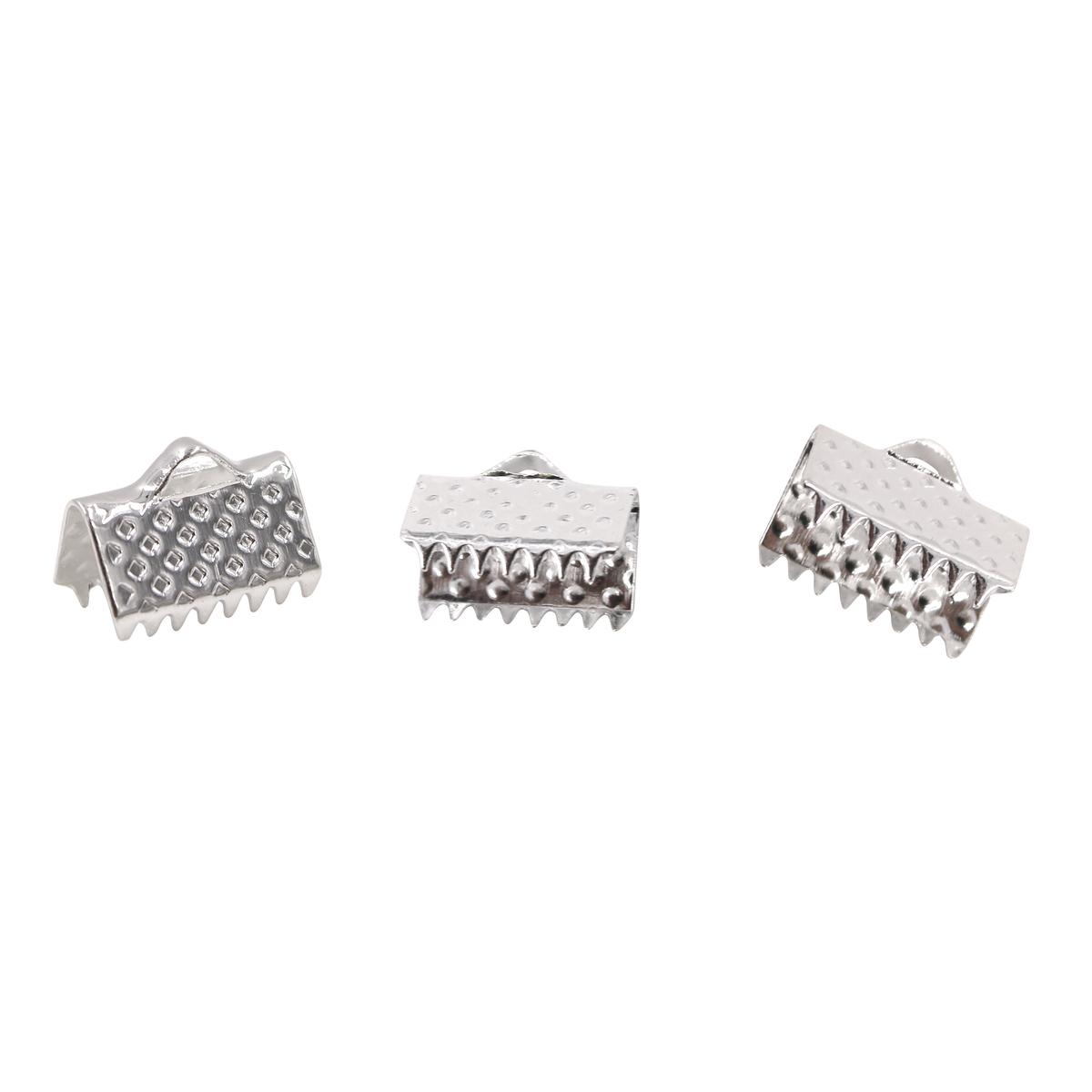 Embouts plats argent brillant 6 x 10 mm x 18 pcs