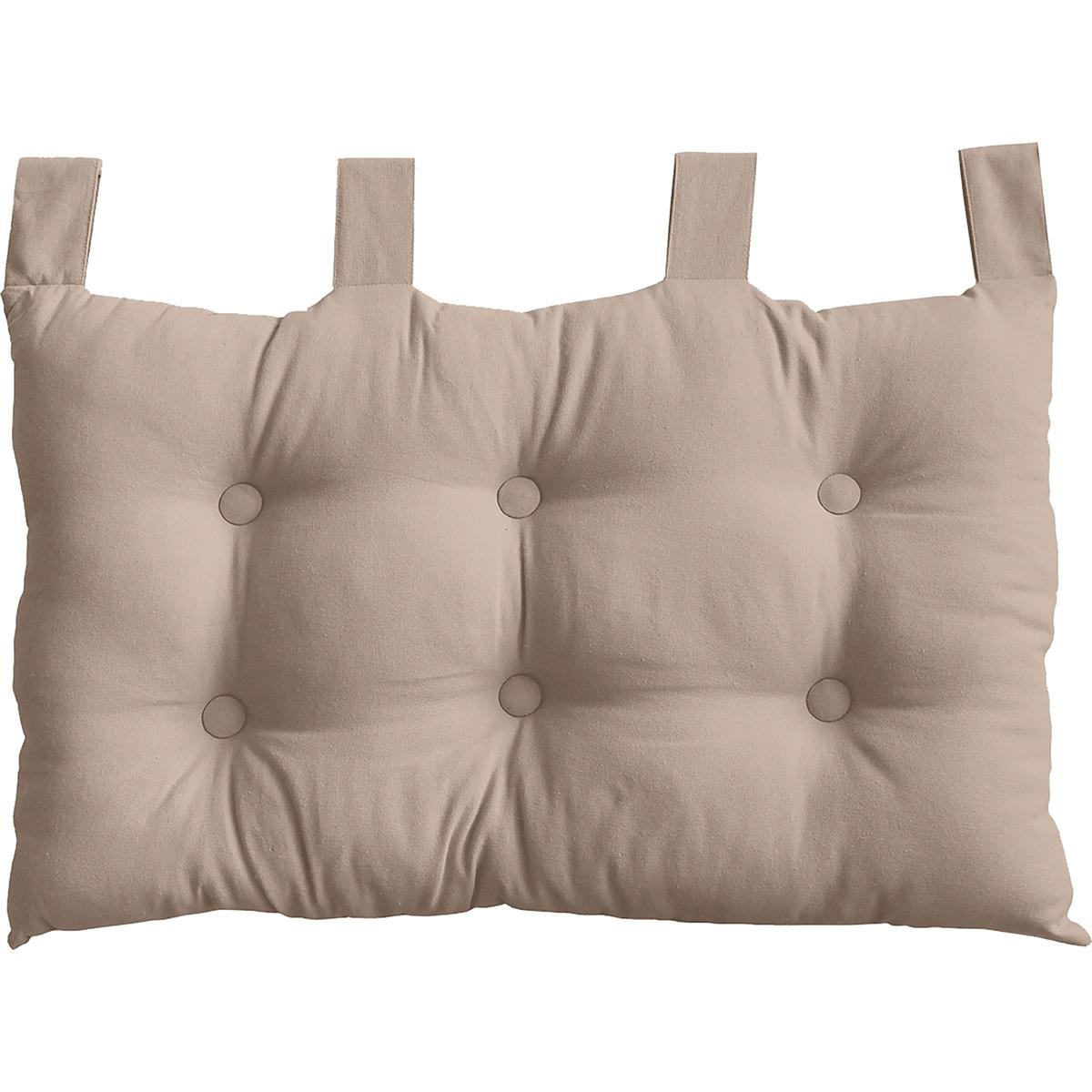 Tête de lit - 100 % coton - 70 x 45 cm - Beige