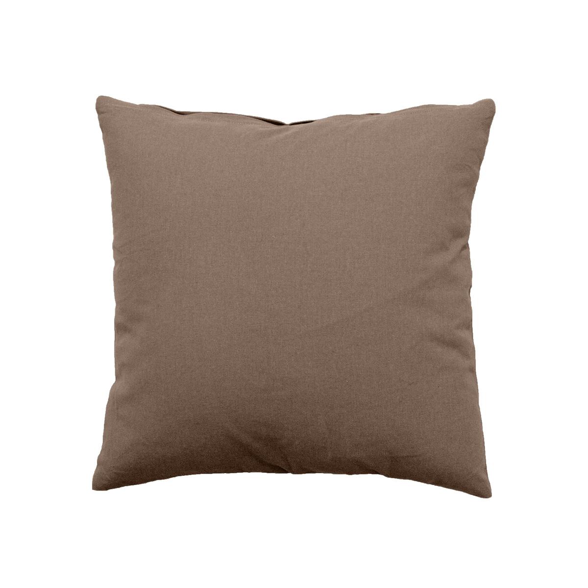 Coussin en coton - 40 x 40 cm -Marron