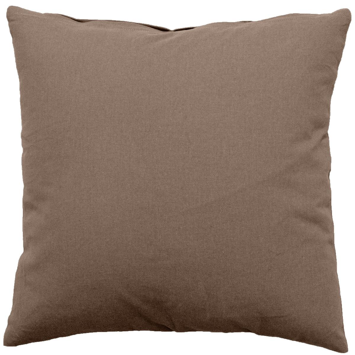 Coussin -  coton -  60 x 60 cm - Marron