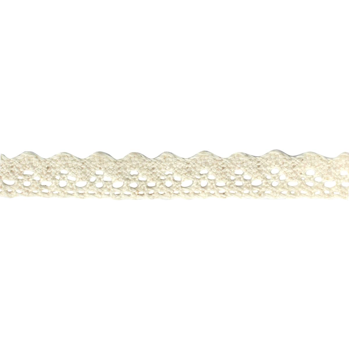 Ruban dentelle coton adhésif beige 1,5 cm x 1 m